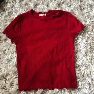 Red Top With Lettuce-Edges